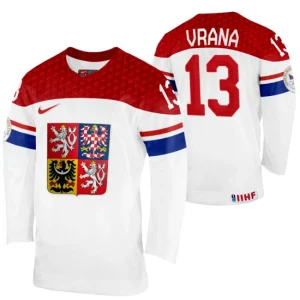 Czech Republic Hockey Jakub Vrana 2022 IIHF World Championship White Home Jersey