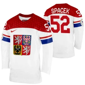 Czech Republic Hockey Michael Spacek 2022 Winter Olympics White Home Jersey