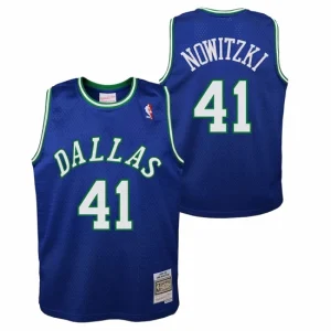 Dallas Mavericks Dirk Nowitzki 1998 Hardwood Classics Road Swingman Jersey - Blue - Youth