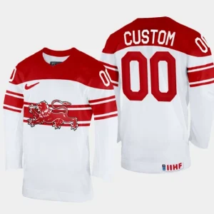 Denmark 00 Custom 2022 IIHF World Championship White Home Jersey