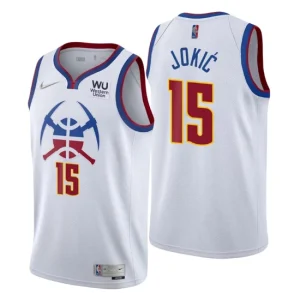 Denver Nuggets NO. 15 Nikola Jokic Earned Edition White Jersey