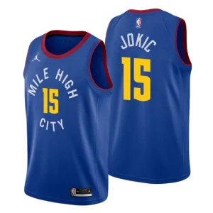 Denver Nuggets Statement Edition Jersey No.15 Nikola Jokic Blue