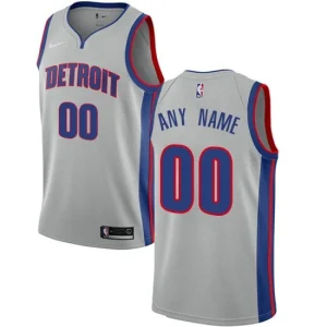 Detroit Pistons Fanatics Branded Fast Break Custom Replica Jersey Gray - Statement Edition