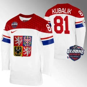 Dominik Kubalik Czech Republic 2022 NHL Global Series White 81 Jersey Home