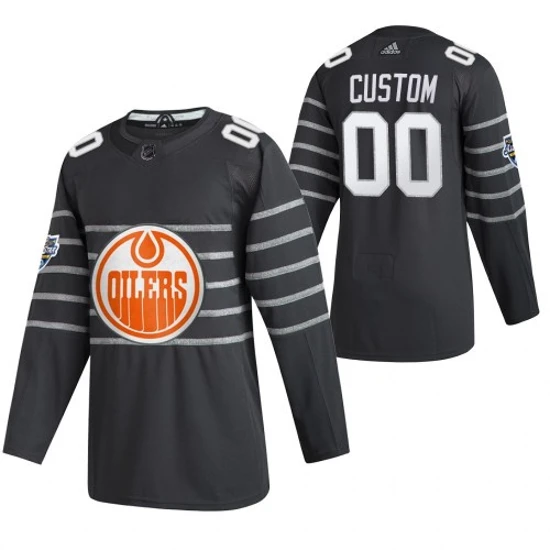 Edmonton Oilers 00 Custom Jersey Gray 2020 NHL All Star