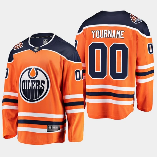 Edmonton Oilers Custom Jersey 00 40th Anniversary Orange Player