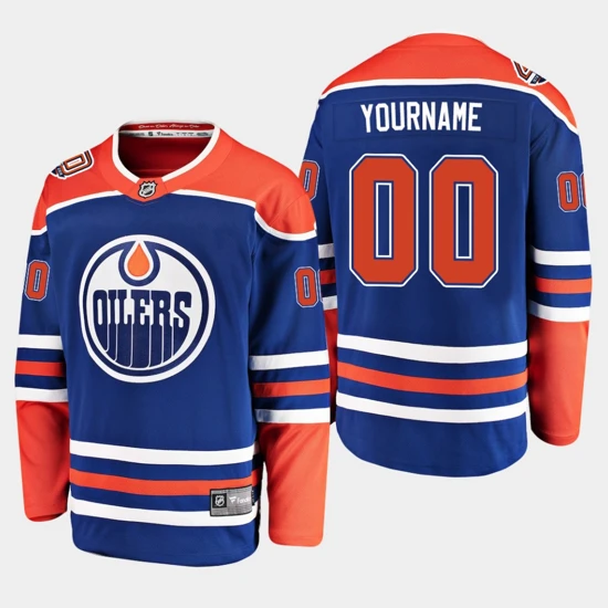 Edmonton Oilers Custom Jersey 00 Royal 40th Anniversary Alternate Player