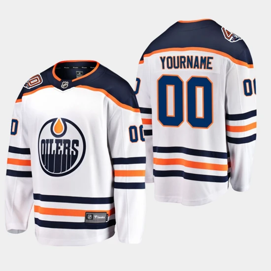 Edmonton Oilers Custom Jersey 00 White 40th Anniversary