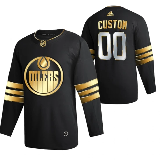 Edmonton Oilers Custom Jersey Black 2021 Golden Edition Limited Authentic