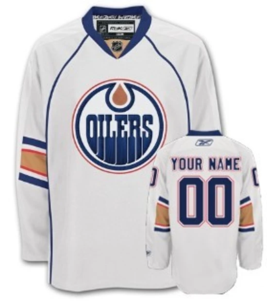 Edmonton Oilers Customized Reebok White Jersey