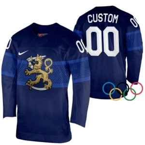 Finland Custom 2022 Winter Olympics Navy Authentic Mens NHL Jersey