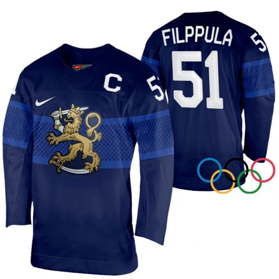 Finnland Valtteri Filppula 51 2022 Winter Olympics Navy Authentic - Men