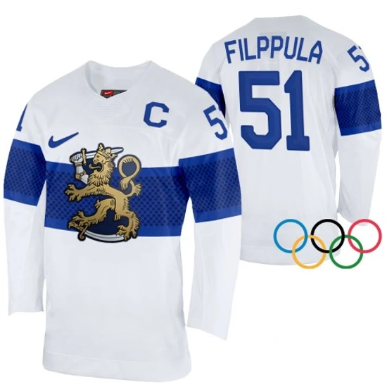 Finnland Valtteri Filppula 51 2022 Winter Olympics White Authentic - Men