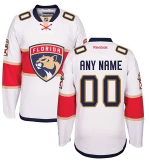 Florida Panthers Reebok White Away Premier Custom Jersey