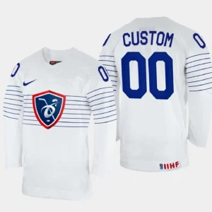 France Hockey Custom 2022 IIHF World Championship White Home Jersey