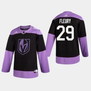 Golden Knights Marc-Andre Fleury 29 Hockey Fights Cancer Practice Black