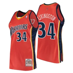 Golden State Warriors Mens Shaun Livingston Hardwood Classics 34 Orange Jersey