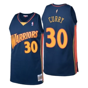 Golden State Warriors Mens Stephen Curry Hardwood Classics 30 Navy Jersey