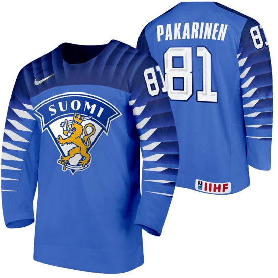 Iiro Pakarinen Finland 2021 IIHF World Championship Blue Away Jersey