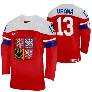 Jakub Vrana Czech Republic Hockey 2022 IIHF World Championship Red Away Jersey