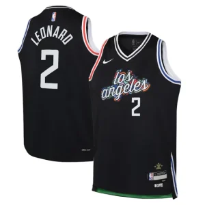 Los Angeles Clippers Nike City Edition Swingman Jersey 22 - Black - Kawhi Leonard - Youth