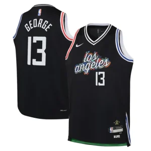 Los Angeles Clippers Nike City Edition Swingman Jersey 22 - Black - Paul George - Youth