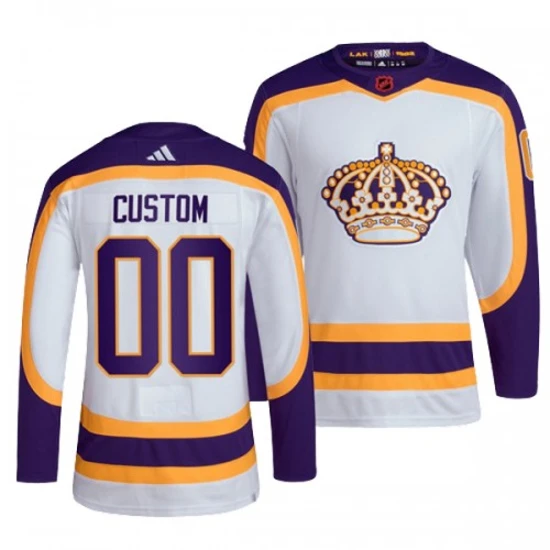 Los Angeles Kings Adidas 2022-23 Custom White Version Reverse Retro 2.0 Authentic Jersey Mens