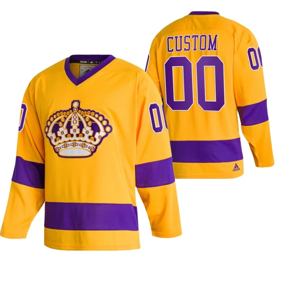 Los Angeles Kings Custom Jersey Team Classics 2022 Throwback Gold