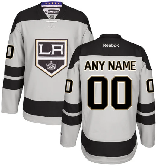 Los Angeles Kings Gray Alternate Custom Stitched NHL Reebok Hockey Jersey