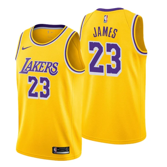 Los Angeles Lakers 23 Lebron James Icon Edition Gold Swingman Jersey