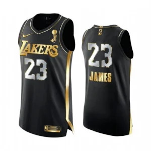 Los Angeles Lakers LeBron James 23 2020-21 Schwarz Golden Edition Swingman