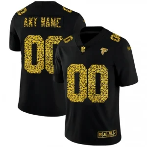 Maillot Atlanta Falcons Custom Nike Flocked Leopard Print Noir - Homme