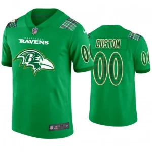 Maillot Baltimore Ravens Custom Kelly Vert St. Patricks Day - Homme