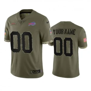 Maillot Buffalo Bills Custom Salute To Service Olive 2022 - Homme