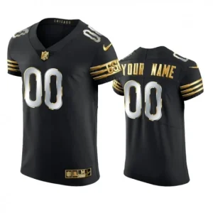 Maillot Chicago Bears Custom Noir Golden Edition Vapor Elite - Homme