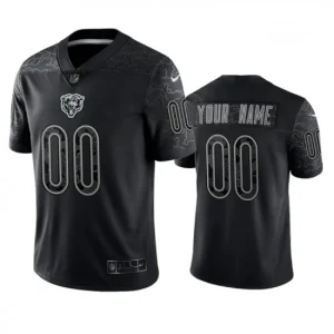 Maillot Chicago Bears Custom Noir Reflective Limited - Homme