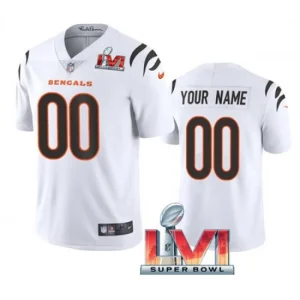 Maillot Cincinnati Bengals Custom Blanc 2022 Super Bowl LVI Vapor Limited - Homme