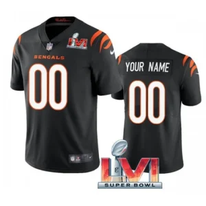 Maillot Cincinnati Bengals Custom Noir 2022 Super Bowl LVI Vapor Limited - Homme