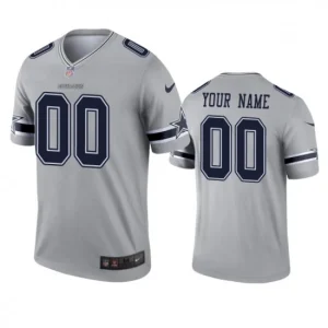 Maillot Dallas Cowboys Custom Gris Inverted Legend - Homme