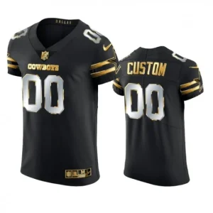 Maillot Dallas Cowboys Custom Noir Golden Edition - Homme