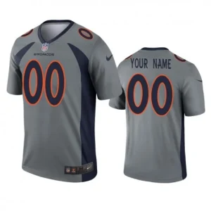 Maillot Denver Broncos Custom Gris Inverted Legend - Homme