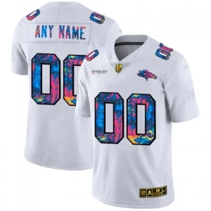 Maillot Denver Broncos Custom Nike 2020 Blanc Multicolore - Homme