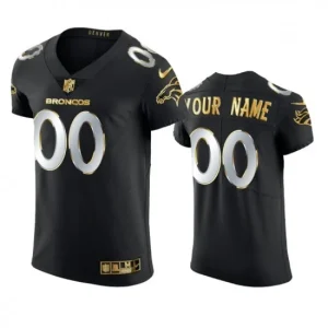 Maillot Denver Broncos Custom Noir Golden Edition - Homme