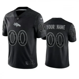 Maillot Denver Broncos Custom Noir Reflective Limited - Homme