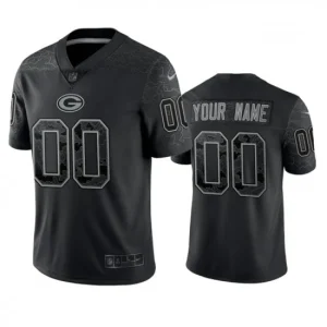 Maillot Green Bay Packers Custom Noir Reflective Limited - Homme