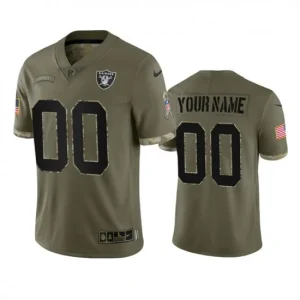 Maillot Las Vegas Raiders Custom Olive 2022 Salute To Service Limited - Homme