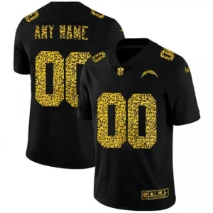 Maillot Los Angeles Chargers Custom Nike Flocked Leopard Print Noir - Homme