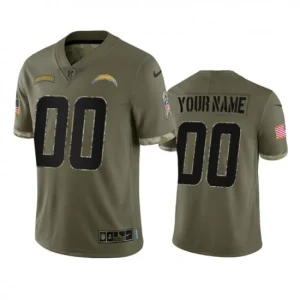 Maillot Los Angeles Chargers Custom Salute To Service Olive 2022 - Homme