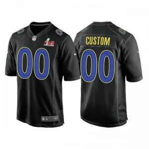 Maillot Los Angeles Rams Custom Game Noir 2022 Super Bowl LVI - Homme