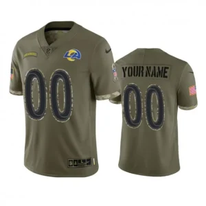 Maillot Los Angeles Rams Custom Salute To Service Olive 2022 - Homme